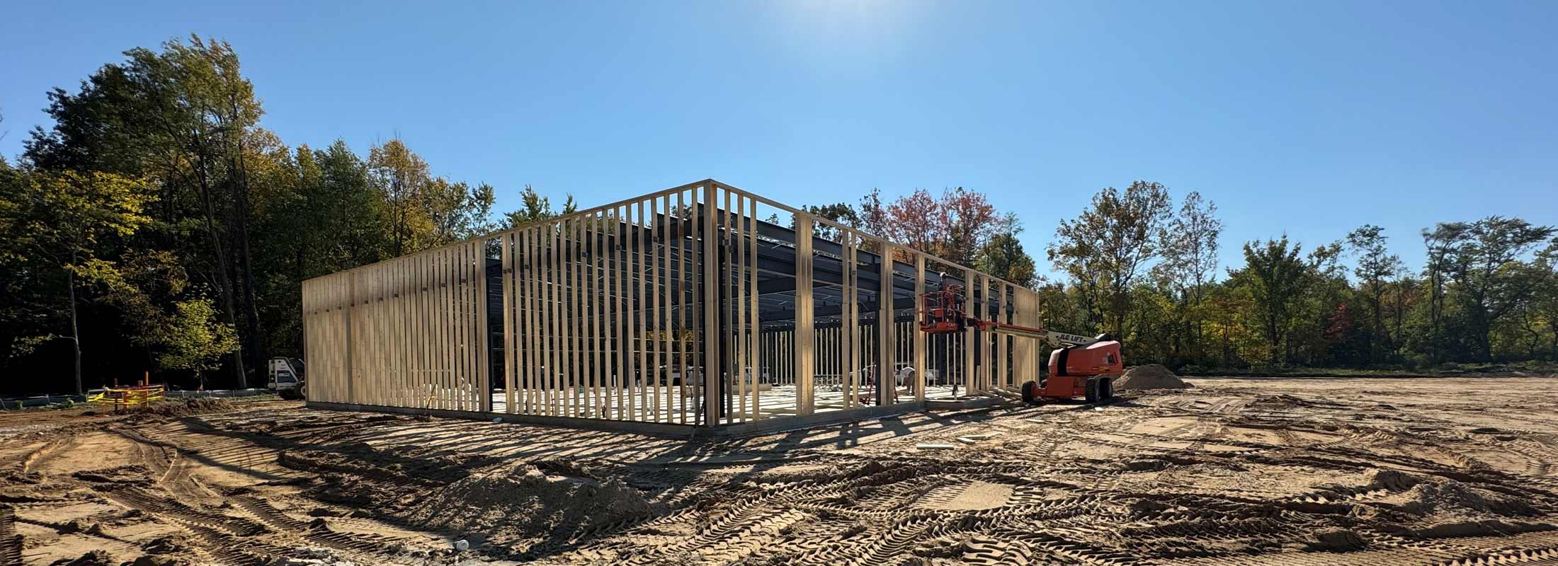 Commercial building under construction by McCollough Scholten Construction in Elkhart, Indiana